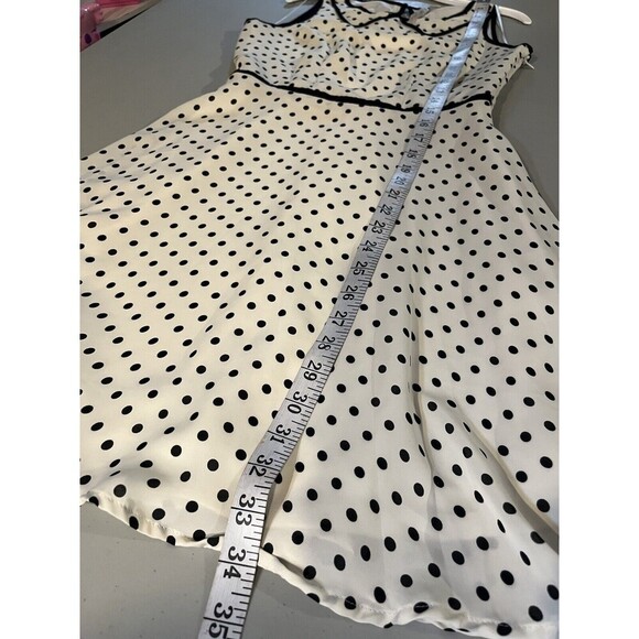 LC Lauren Conrad Sleeveless A Line Dress Size 2 Women’s Polka Dot Black White - Picture 13 of 13